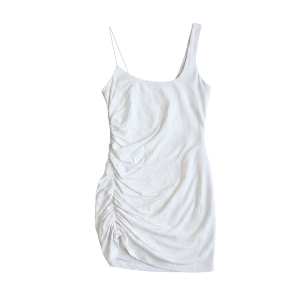 Revolve Alix NYC White Ruched Asymmetrical Mini Dress One Shoulder Back Zip Sm